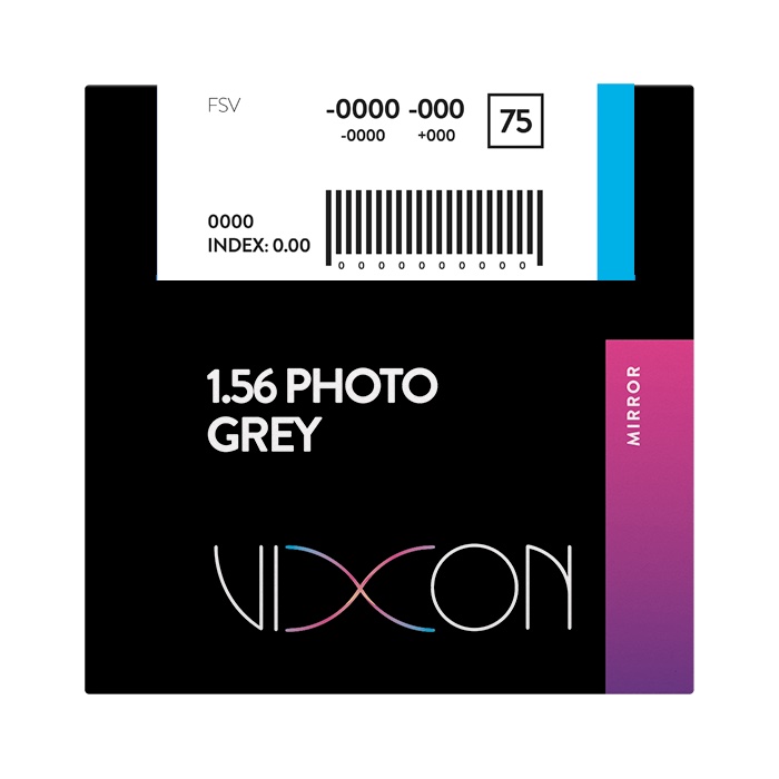 Vixon 1.56 Foto Gris Terminado Visión Simple 70 Mirror Silver